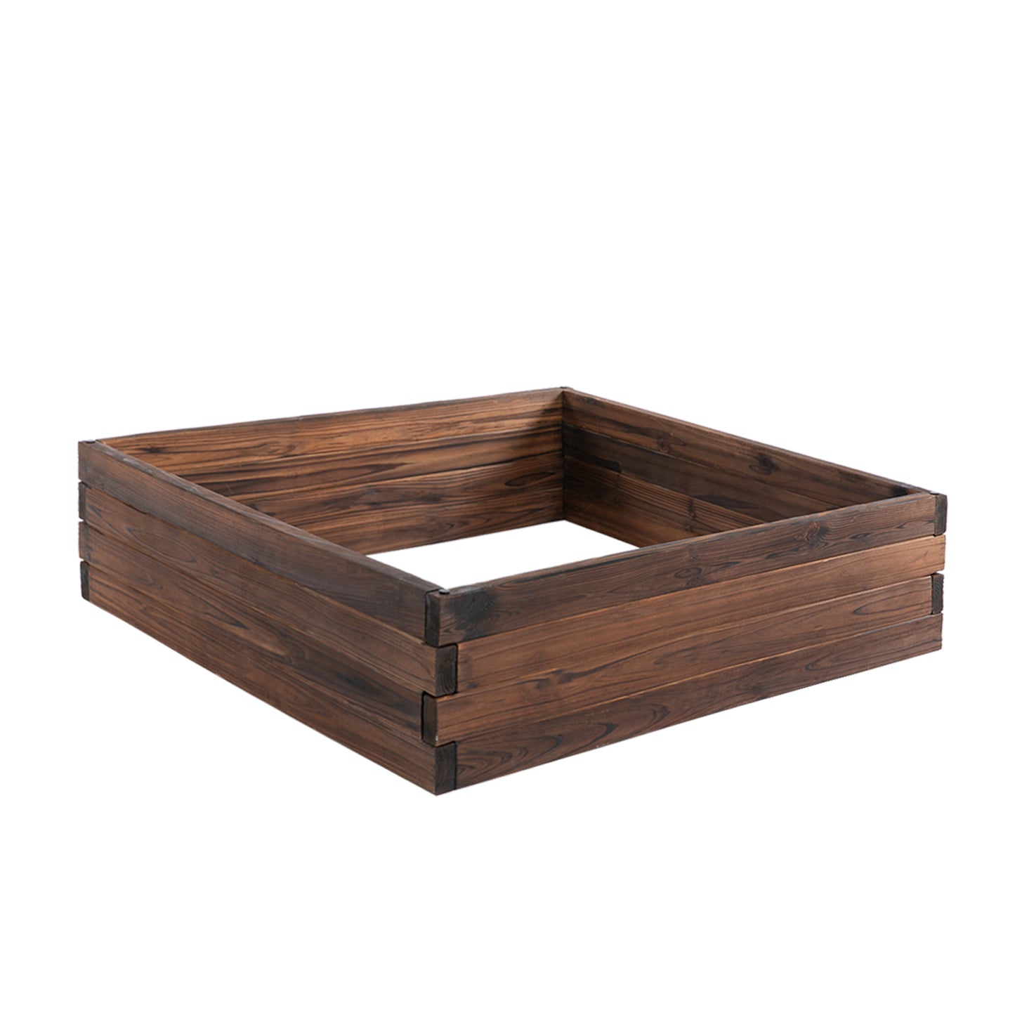 Photo of Outsunny 128L Wooden Raised Beds for Garden Planter Grow Containers For Outdoor Patio Plant Flower Vegetable 80L x 80W x 22.5H cm in cm colour on a white background