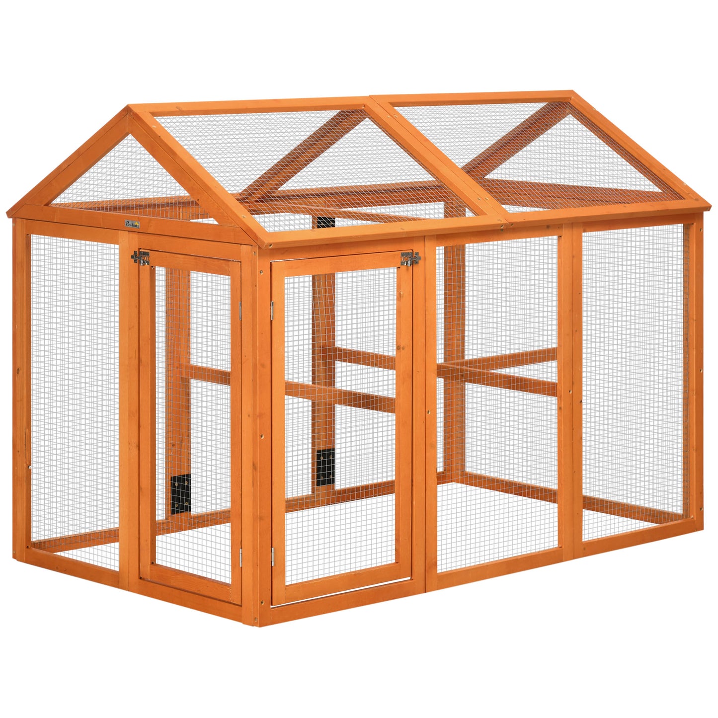 Photo of PawHut Large Chicken Run, Wooden Chicken coop, with Combinable Design - Wood Effect in Effect colour on a white background