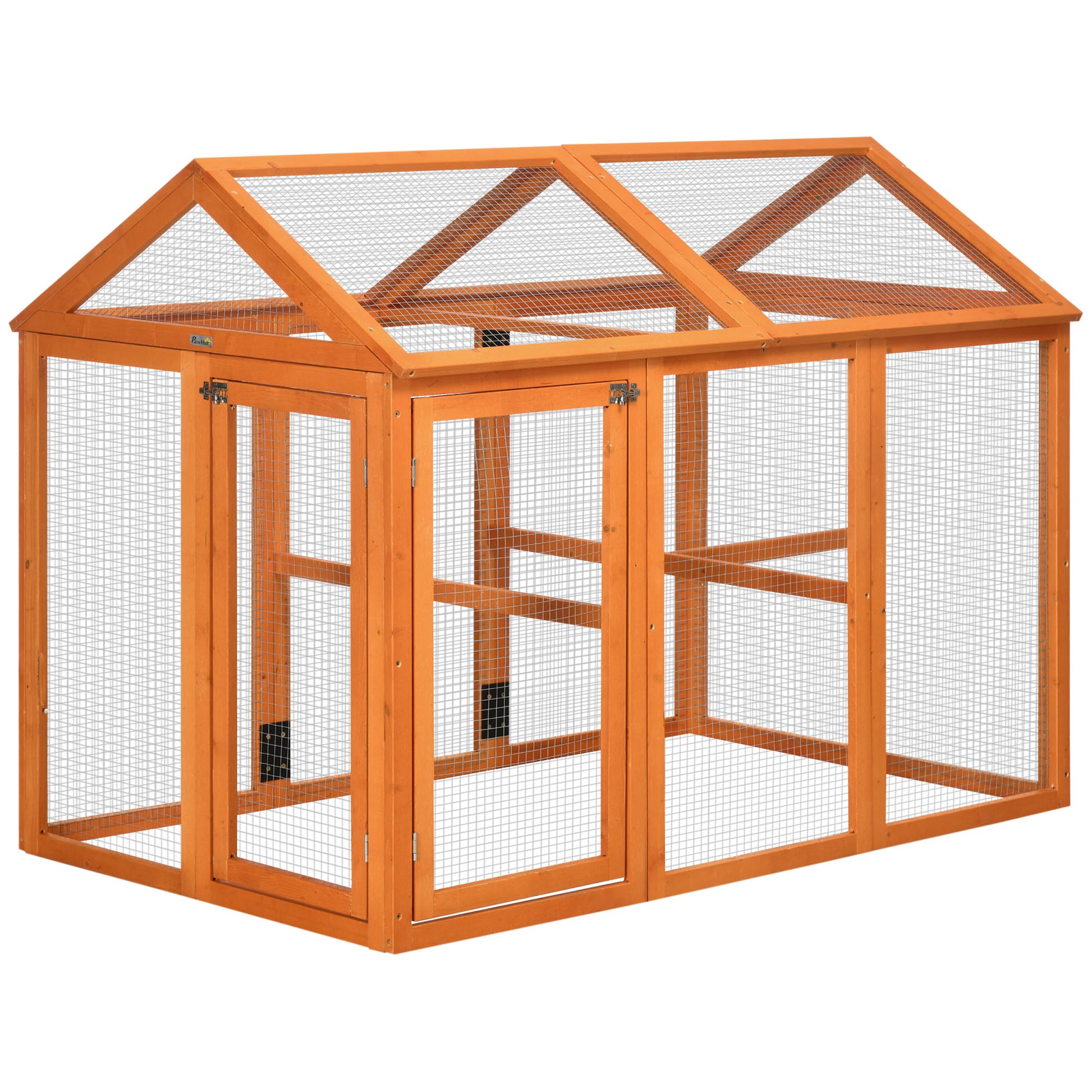 Photo of PawHut Large Chicken Run, Wooden Chicken coop, with Combinable Design - Wood Effect in Effect colour on a white background
