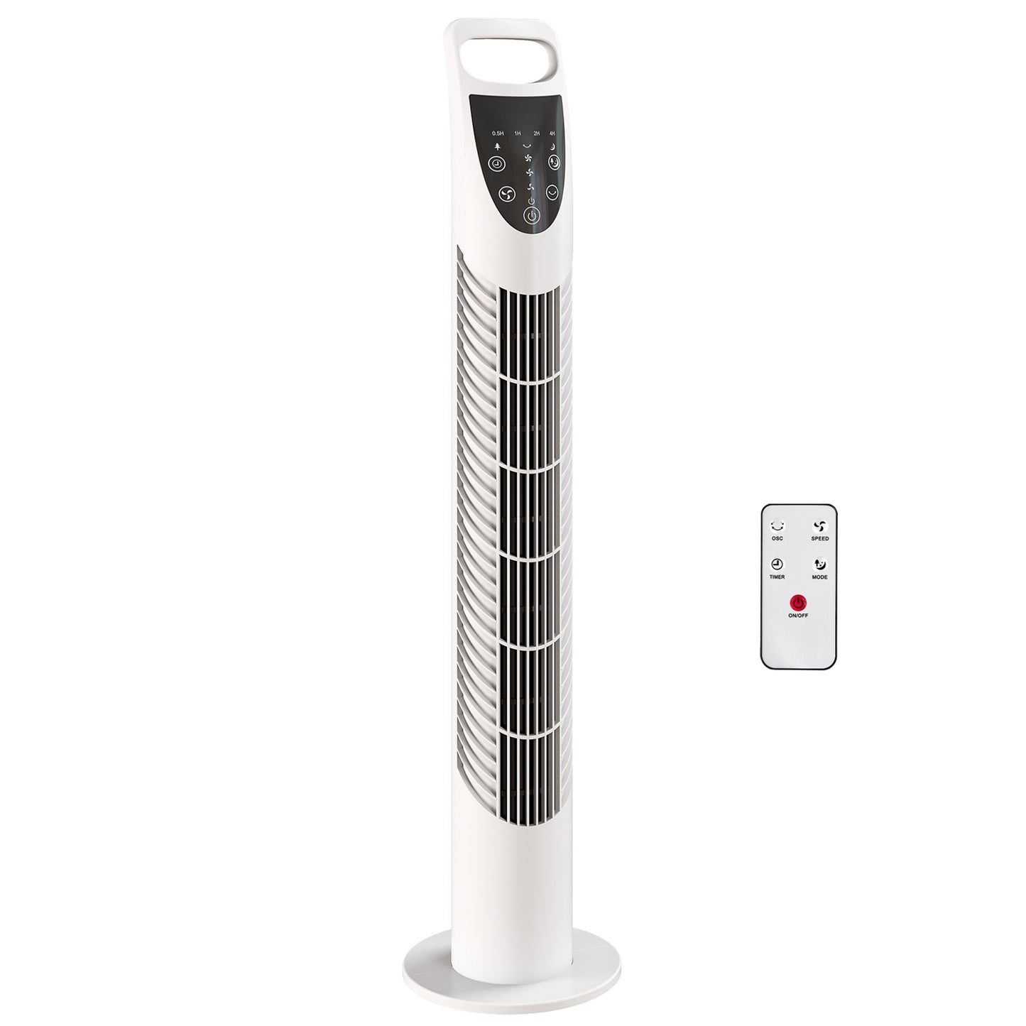 Photo of HOMCOM Tower Fan Oscillating 3 Speeds 3 Winds 40W w/ RC Timer Quiet - White in White colour on a white background