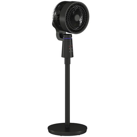 Photo of HOMCOM Pedestal Air Circulation Fan with Oscillating, Light Off, Black in Black colour on a white background