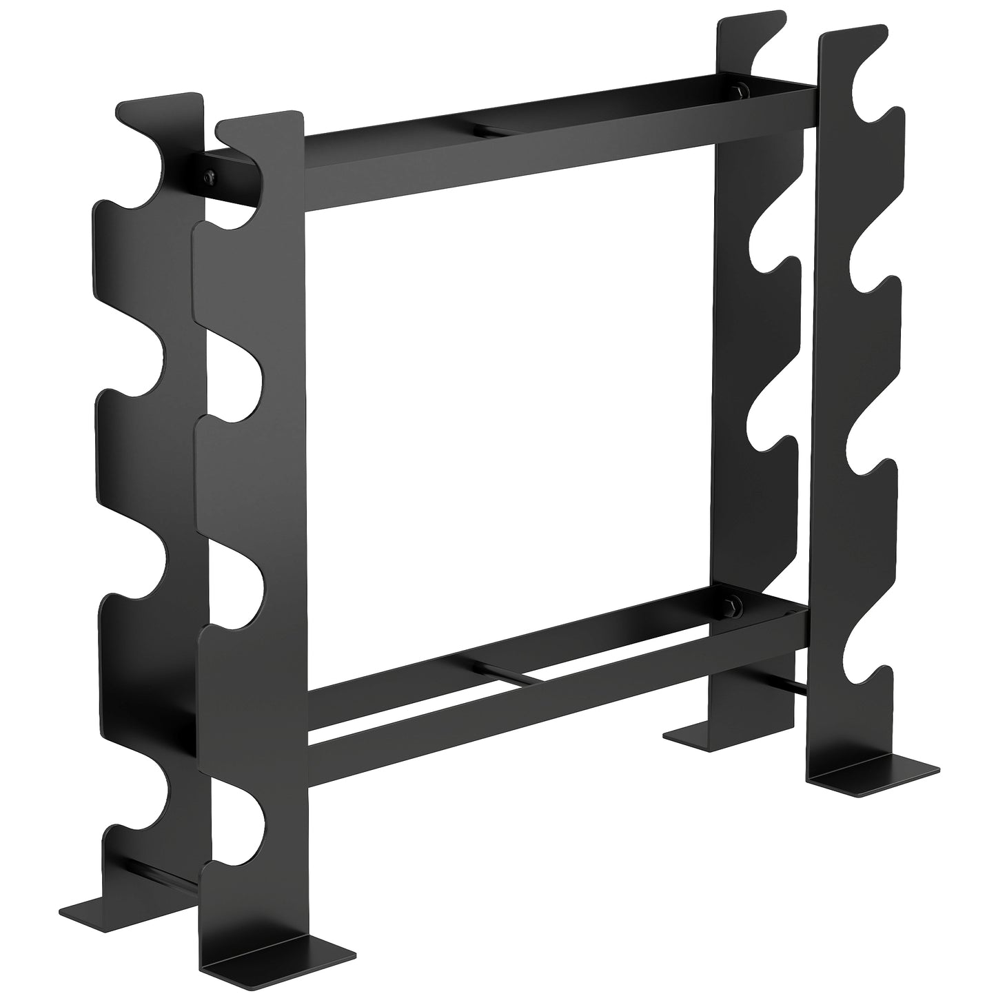 Photo of SPORTNOW 4-Tier Dumbbell Rack, Heavy-Duty Weight Rack for Dumbbells, Kettlebells and Multiple Balls, 200 KG Capacity, Black in Black colour on a white background