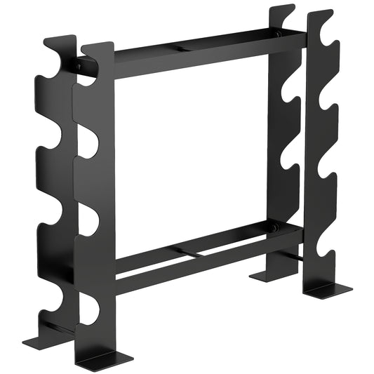 Photo of SPORTNOW 4-Tier Dumbbell Rack, Heavy-Duty Weight Rack for Dumbbells, Kettlebells and Multiple Balls, 200 KG Capacity, Black in Black colour on a white background