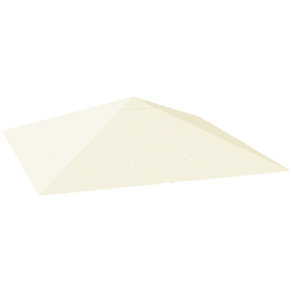 Cream replacement gazebo canopy cover with a peaked roof shape.