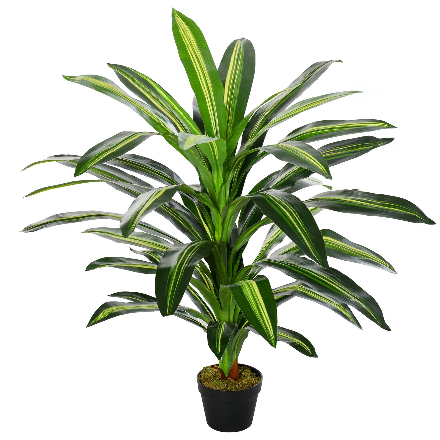 Photo of Outsunny Artificial Plant in Pot, Fake Plant for Home Indoor Decor, 110cm, Green in Green colour on a white background