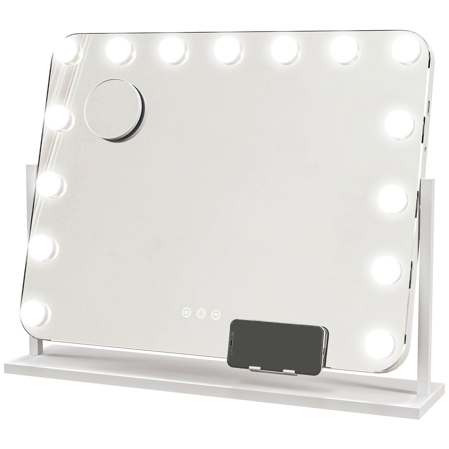 Photo of HOMCOM 14 LED bulb Tabletop Makeup Mirror, with Adjustable Settings in Settings colour on a white background