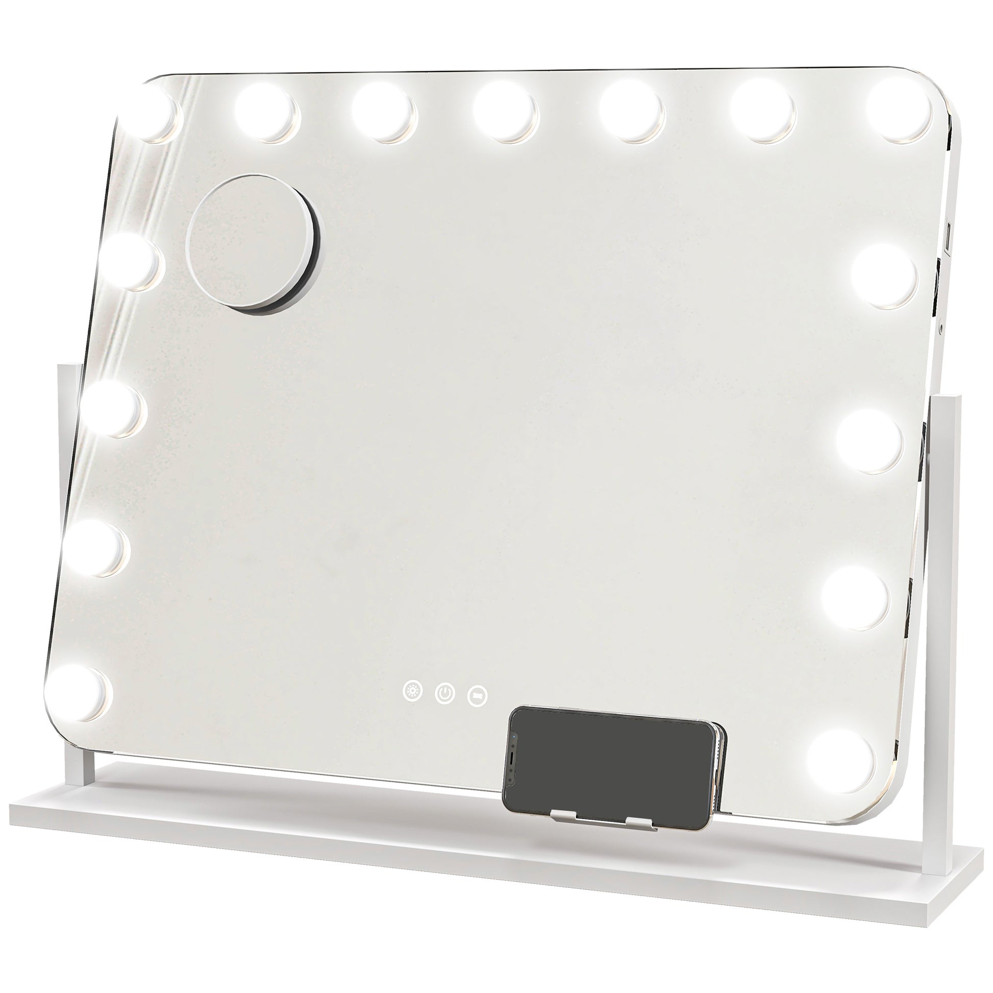 Photo of HOMCOM 14 LED bulb Tabletop Makeup Mirror, with Adjustable Settings in Settings colour on a white background