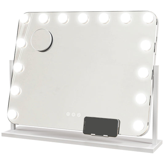 Photo of HOMCOM 14 LED bulb Tabletop Makeup Mirror, with Adjustable Settings in Settings colour on a white background