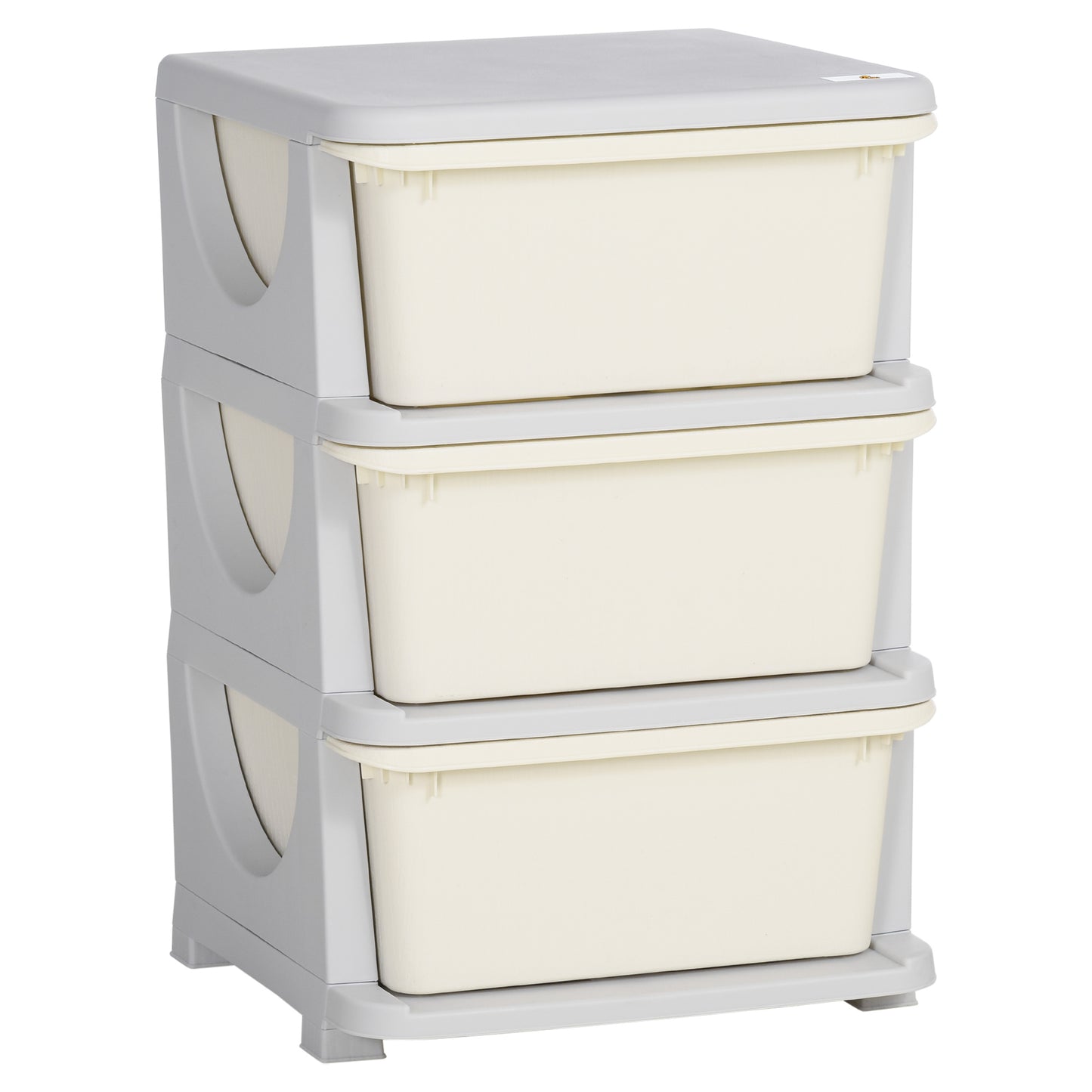 Photo of HOMCOM Three-Tier Kids Storage Boxes, with Three Drawers - White in White colour on a white background