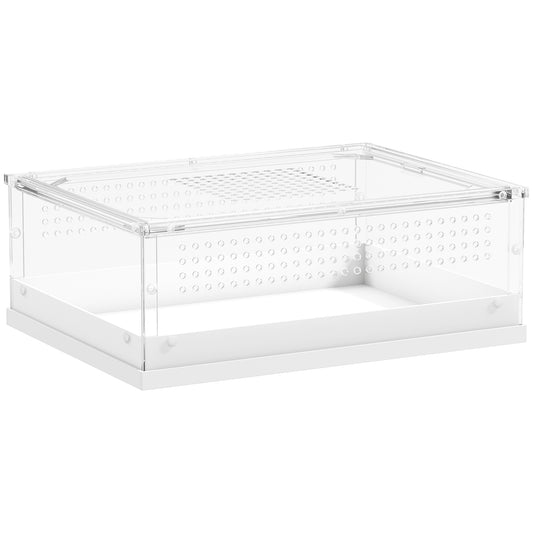 Photo of PawHut Acrylic Reptile Terrarium with Top Sliding Door, Vents,  for Snake, Frog, Spider, Gecko, Tarantula, 40 x 30 x 15 cm in cm colour on a white background