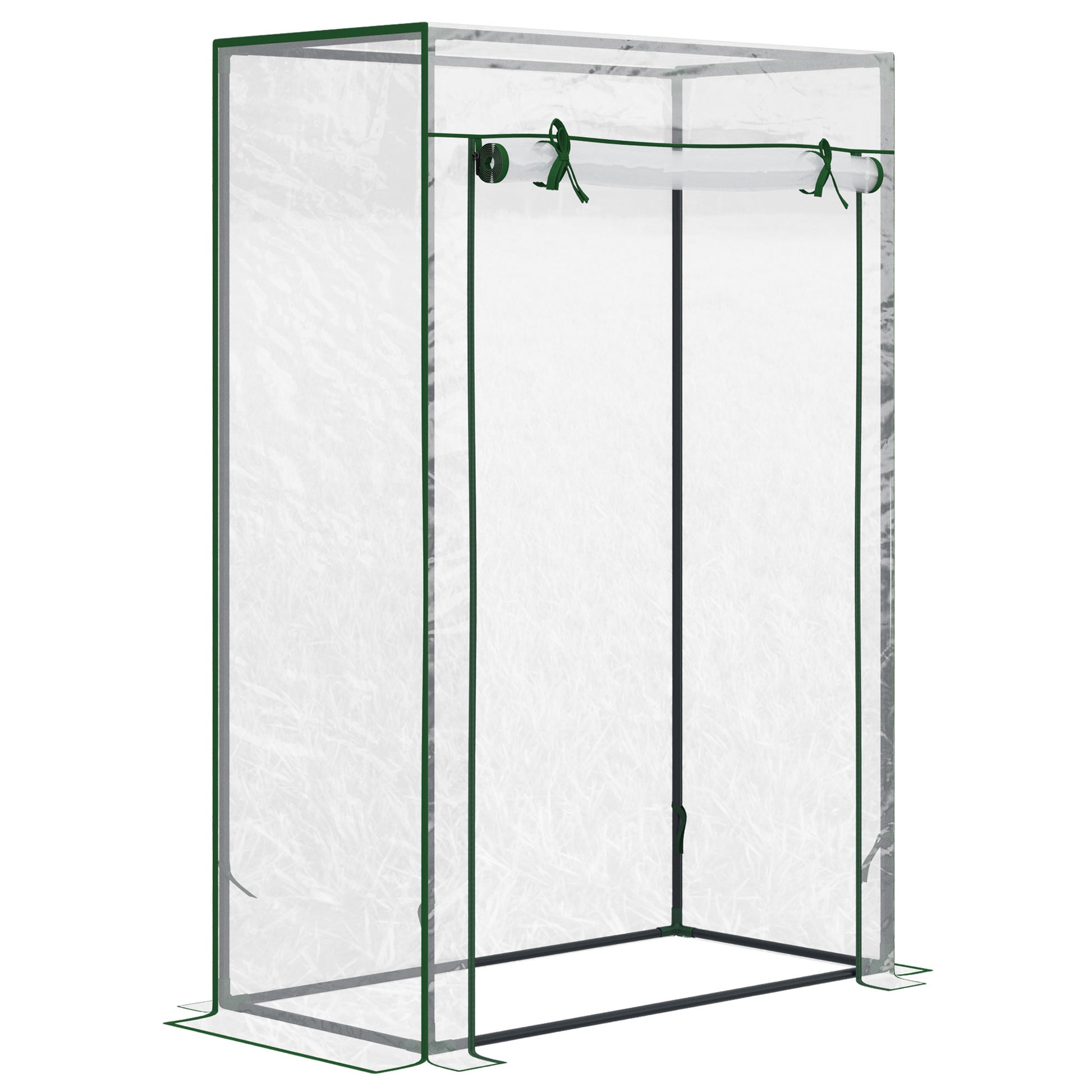 Photo of Outsunny Tomato Greenhouse with Roll-up Door, Mini Greenhouse with PVC Cover, Outdoor Grow House Small Green House for Yard, Balcony, Garden, 100 x 50 x 150cm, Transparent in Transparent colour on a white background