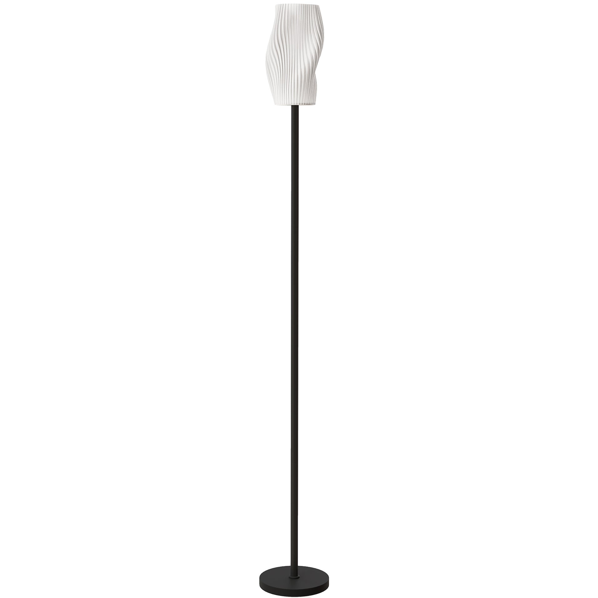 Photo of HOMCOM Floor Lamp for Living Room, 3D Printed Modern Standing Lamp with Flowing Curved Shade & Foot Switch, Minimalist Tall Pole Lampshade for Bedroom, Office, E27 Holder without Bulb (25W Max), White in White colour on a white background