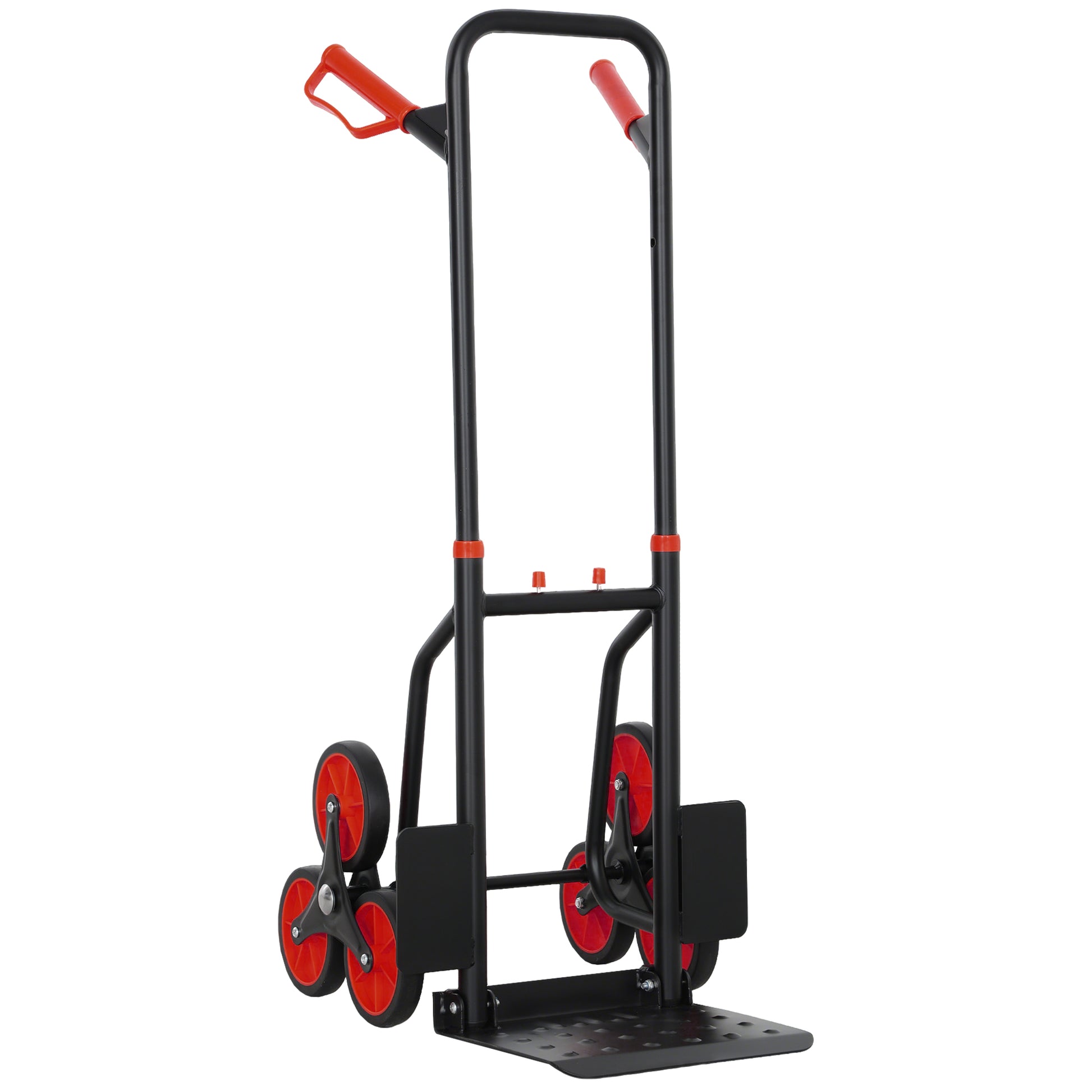 Photo of DURHAND Stair Climbing Hand Truck, Heavy Duty Foldable Trolley on Wheels, Multi-Purpose Sack, Steel Truck Moving Trolley, 120kg, Red in Red colour on a white background