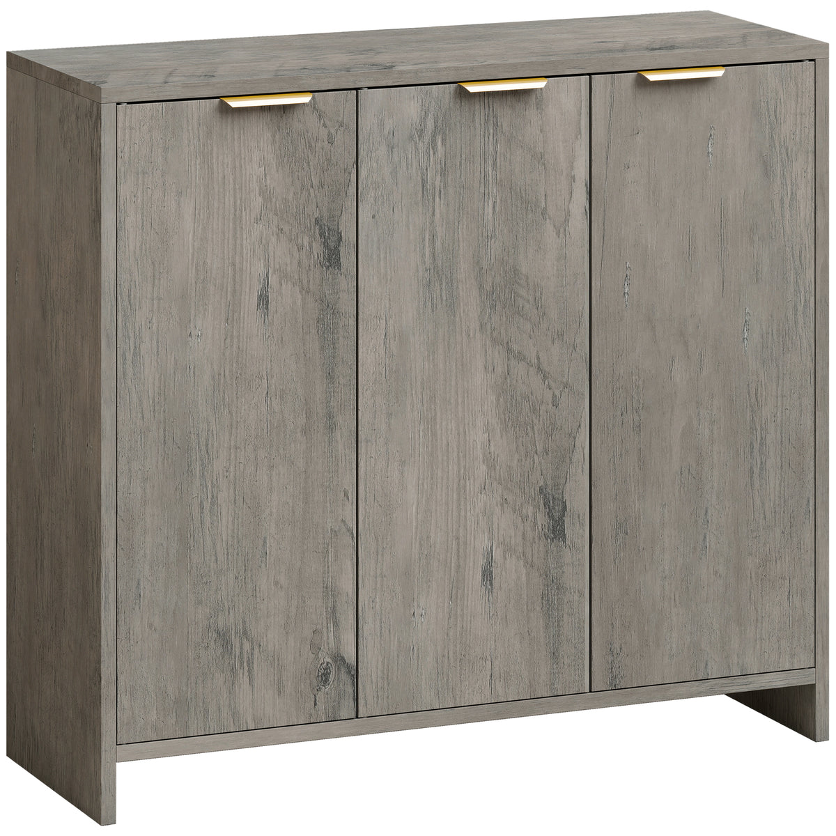 Photo of HOMCOM Sideboard Cabinet, Modern Storage Cabinet with 3 Doors and Adjustable Shelves for Living Room, Dining Room, Grey in Grey colour on a white background