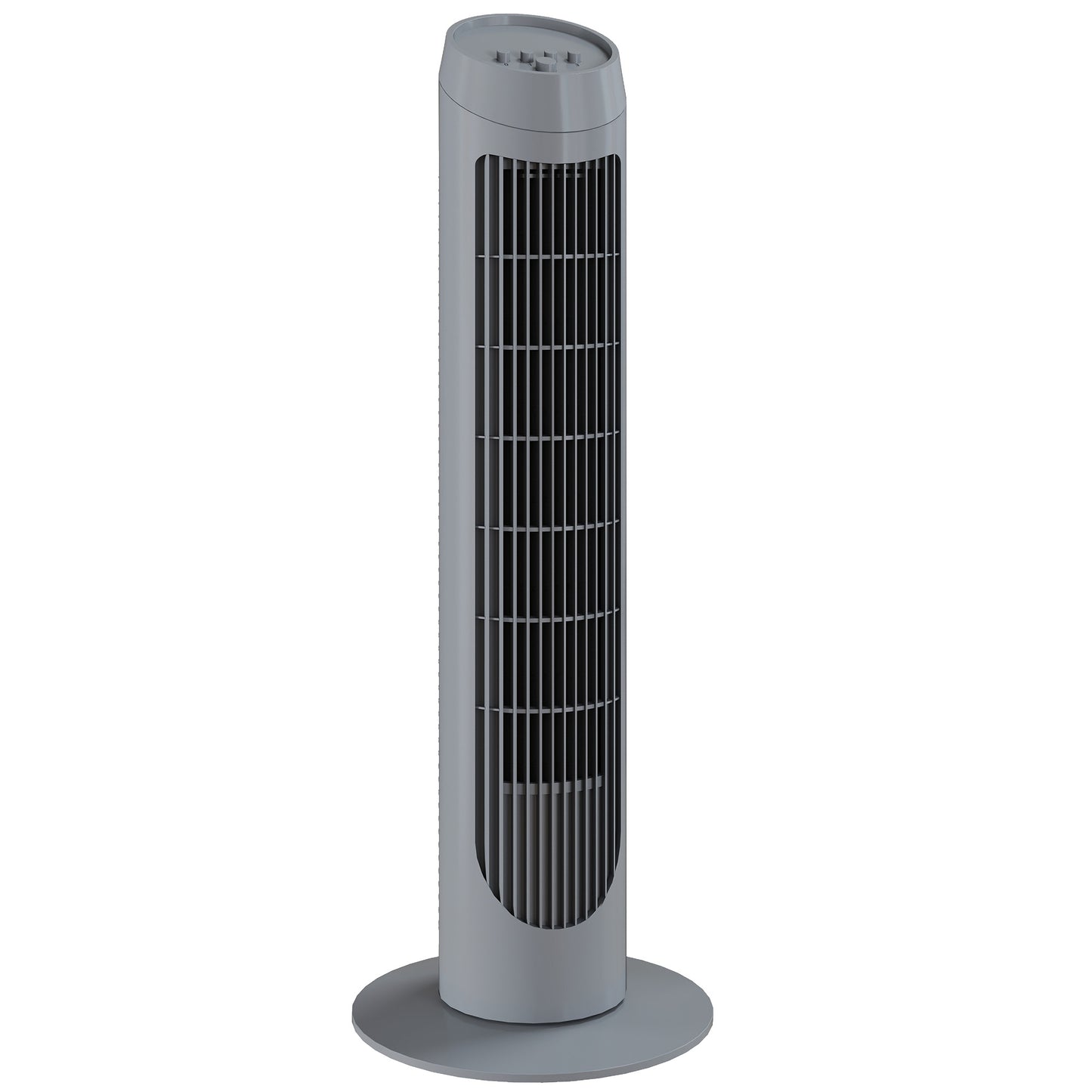 Photo of HOMCOM Tower Fan for Bedroom Cooling, 75cm Electric 70° Oscillating with 3 Speed Settings, Standing Floor Fan, Grey in Grey colour on a white background