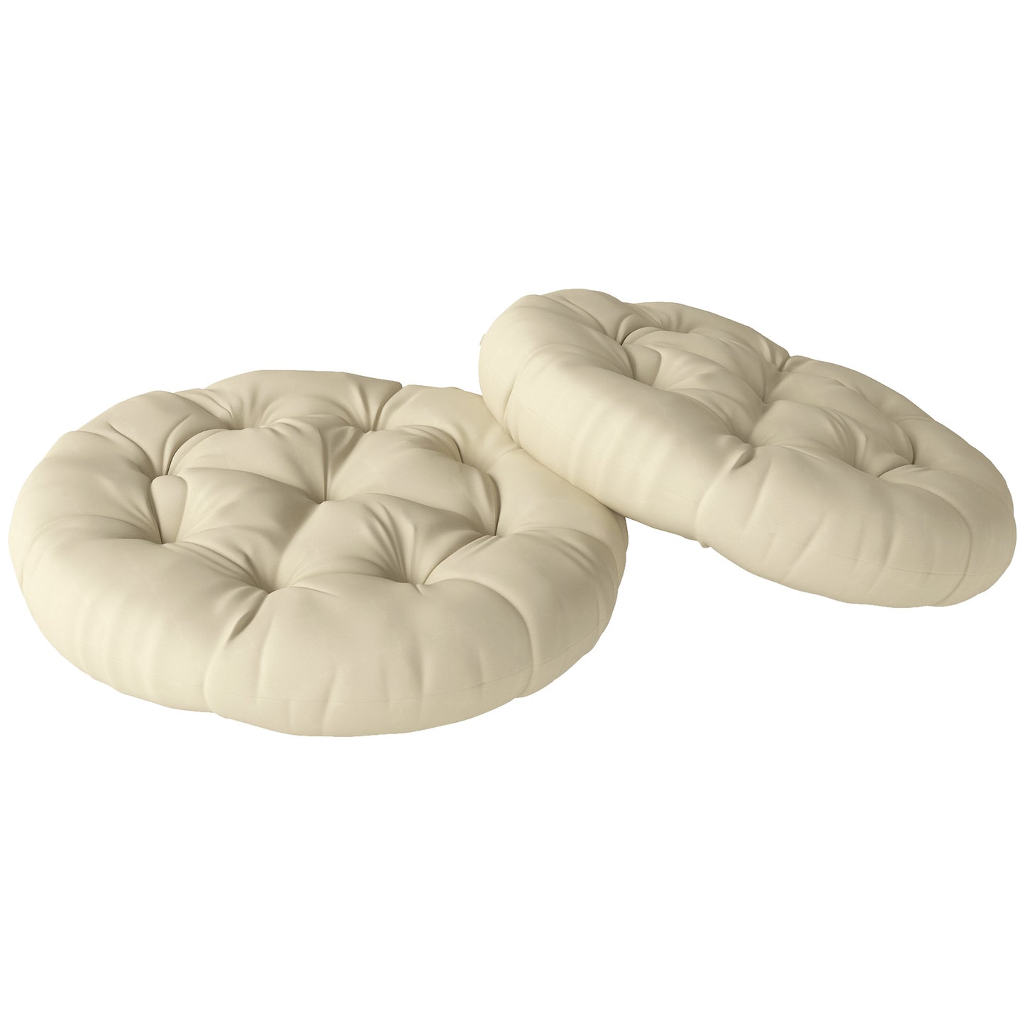 Photo of Outsunny Set of Two Φ60cm Outdoor Cushions - Beige in Beige colour on a white background