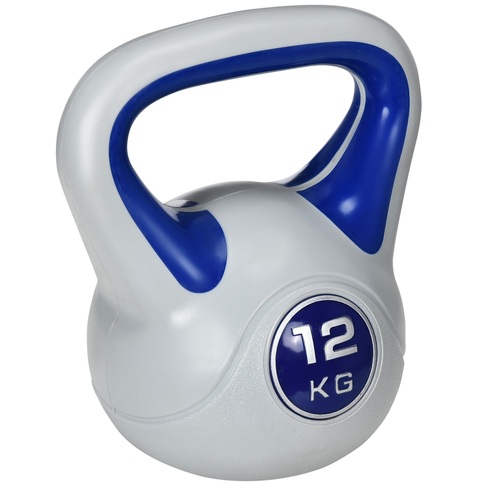 Photo of SPORTNOW Kettlebell, 12kg Kettle Bells with Handle for Home Gym Weight Lifting and Strength Training, Dark Blue and Grey in Grey colour on a white background