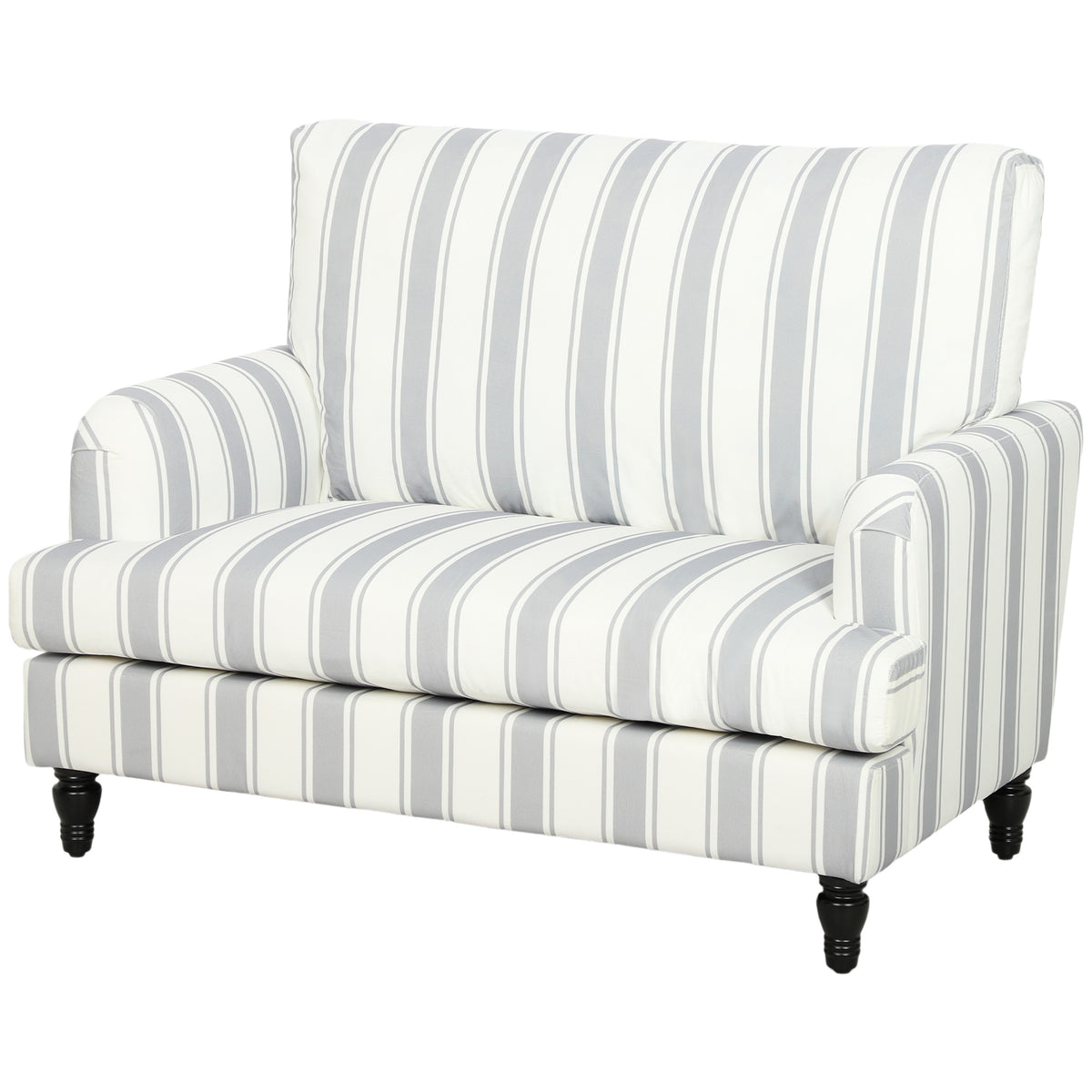 Photo of HOMCOM Velvet Single Sofa Armchair, Modern Accent Chair with Stripes, Turned Legs and Wide Seat, Grey in Grey colour on a white background
