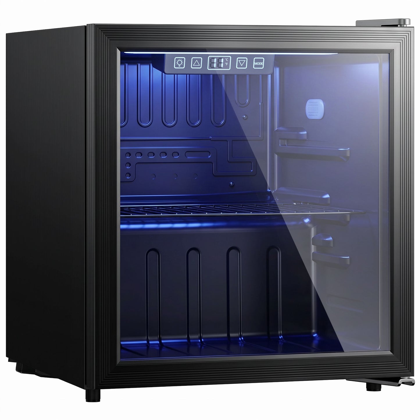 Photo of HOMCOM 50L Drinks Fridge, 48 Can Under Counter Freestanding Beer Fridge with LED Light in Light colour on a white background