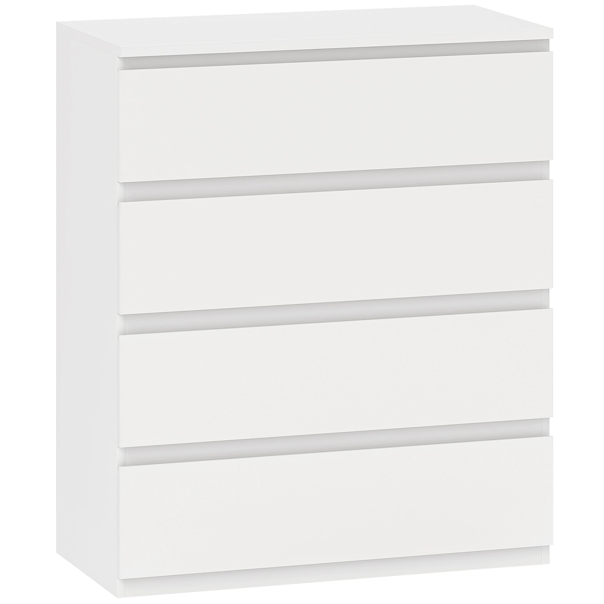 Photo of HOMCOM Chest of Four Drawers - White in White colour on a white background