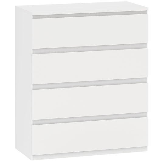 Photo of HOMCOM Chest of Four Drawers - White in White colour on a white background