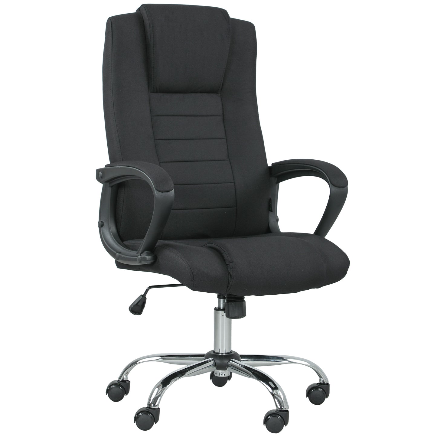 Photo of Vinsetto Linen-Look Swivel Office Chair - Black in Black colour on a white background