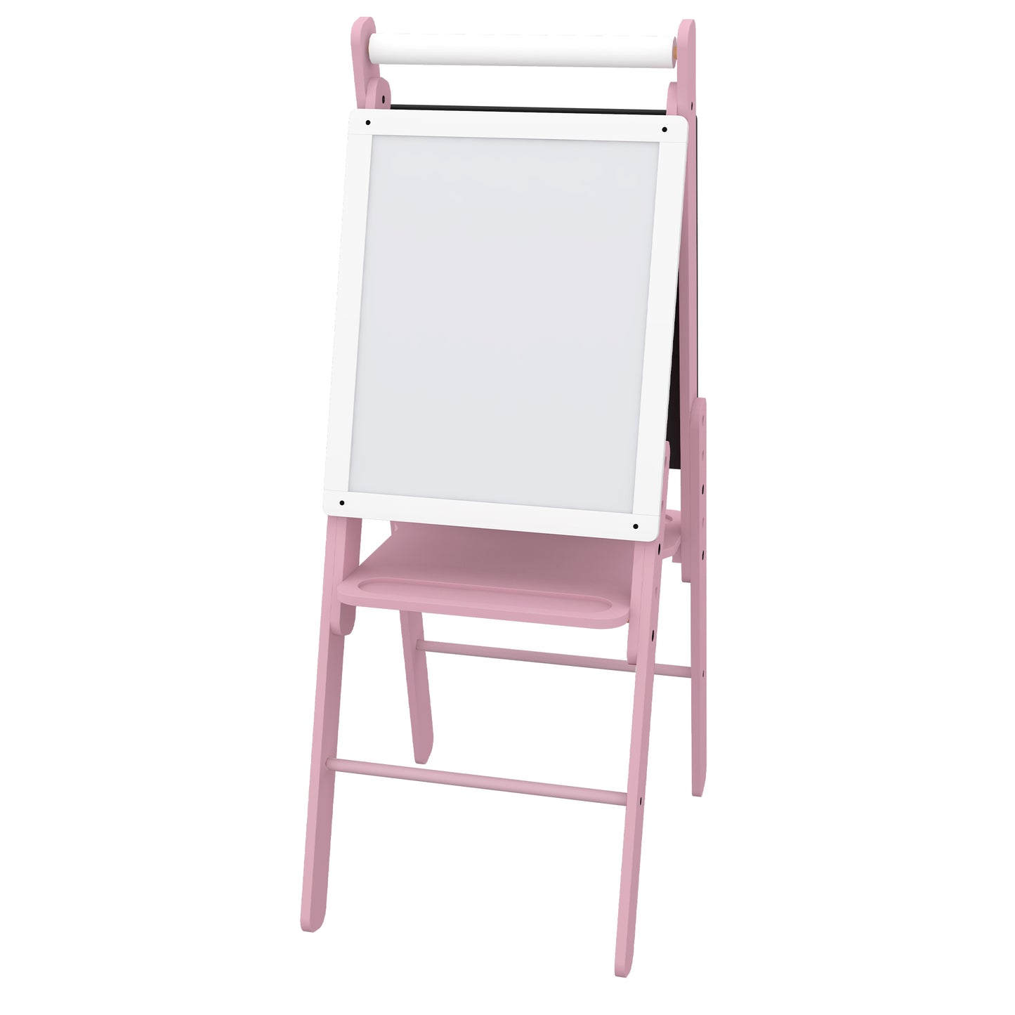 Photo of AIYAPLAY Three-In-One Easel for Kids, with Paper Roll, Adjustable Height - Pink in Pink colour on a white background