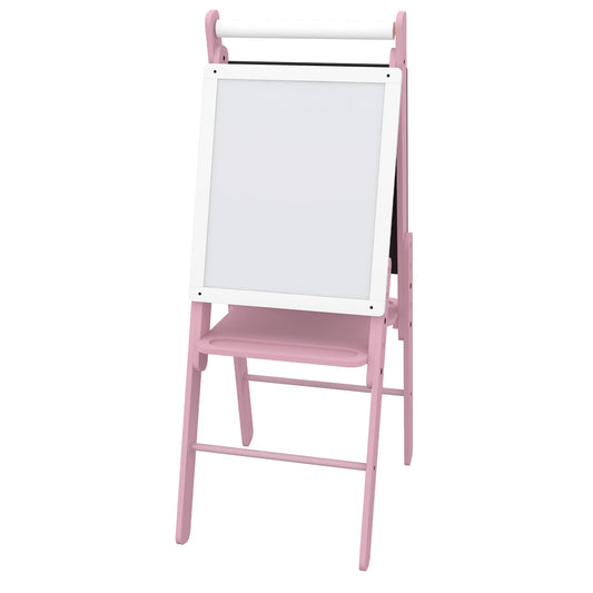 Photo of AIYAPLAY Three-In-One Easel for Kids, with Paper Roll, Adjustable Height - Pink in Pink colour on a white background
