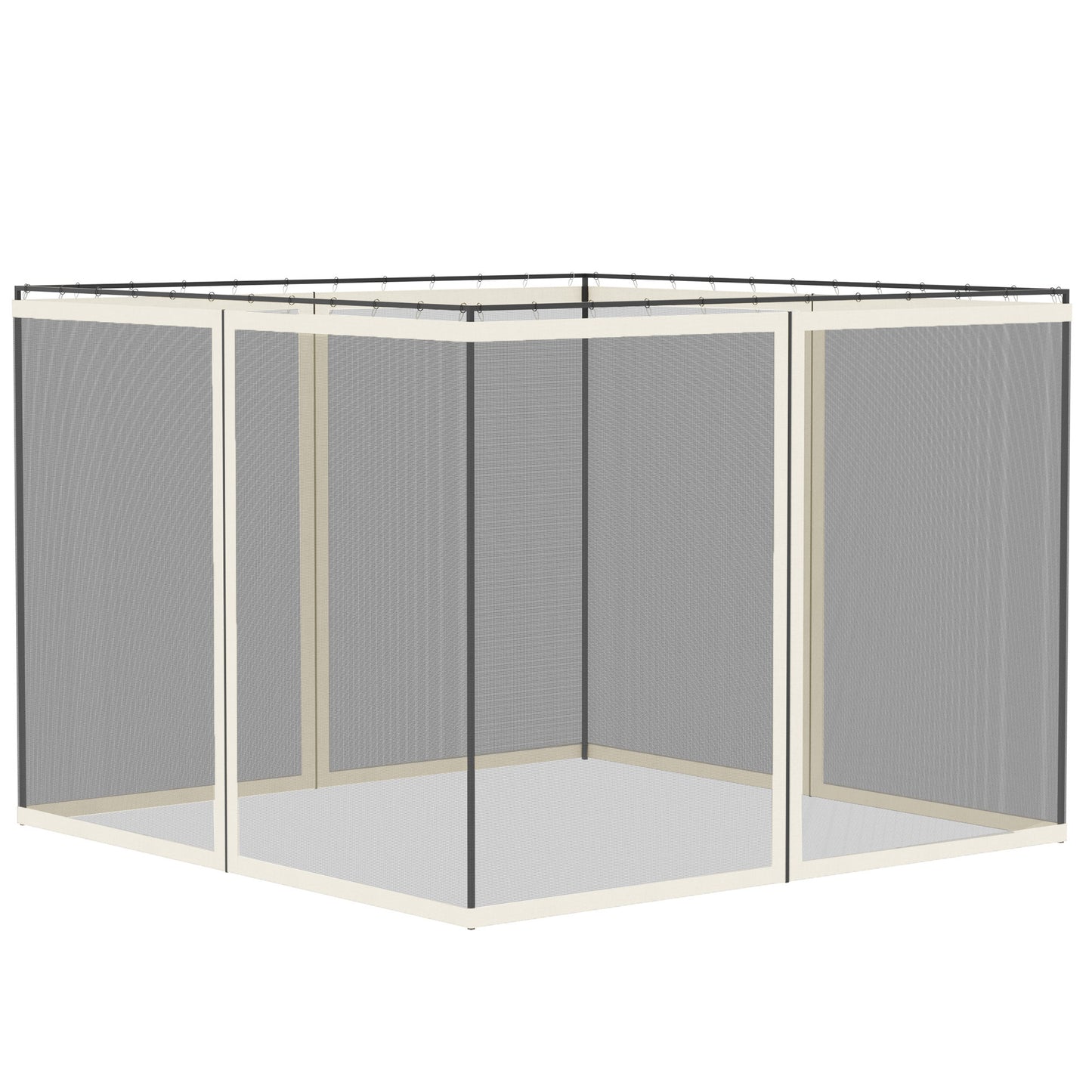 Photo of Outsunny 302 x 207cm Universal Replacement Mesh Sidewall Netting for Gazebos and Canopy Tents, (Sidewall Only) White in White colour on a white background
