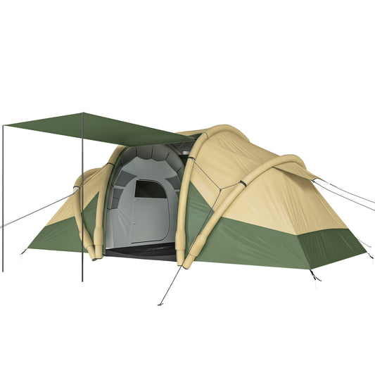 Photo of Outsunny Inflatable Tent 2 Bedroom Tunnel Design Windproof Air Tent with Carry Bag for 4 Person in Person colour on a white background