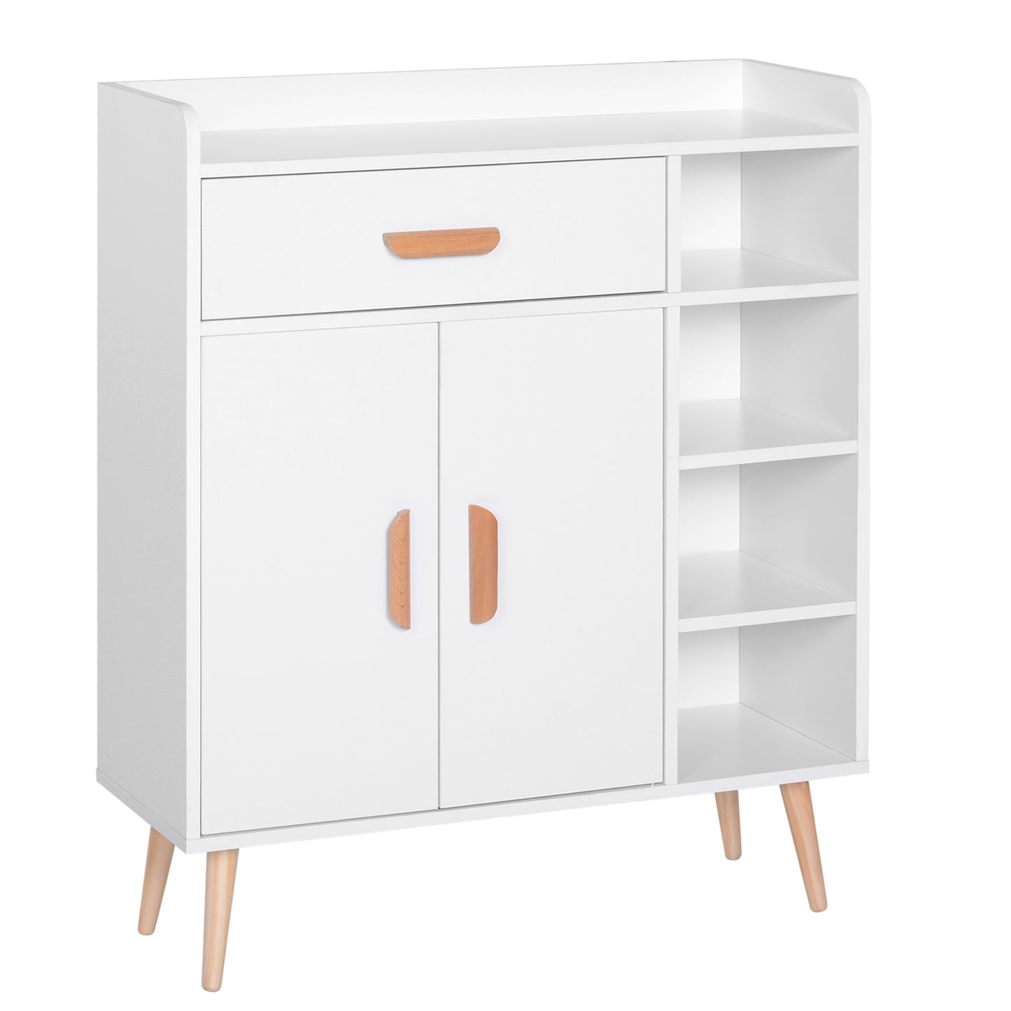 Photo of HOMCOM Sideboard, Side Cabinet, Floor Cupboard with Storage Drawer for Hallway, Kitchen, Bedroom, Living Room, White in White colour on a white background