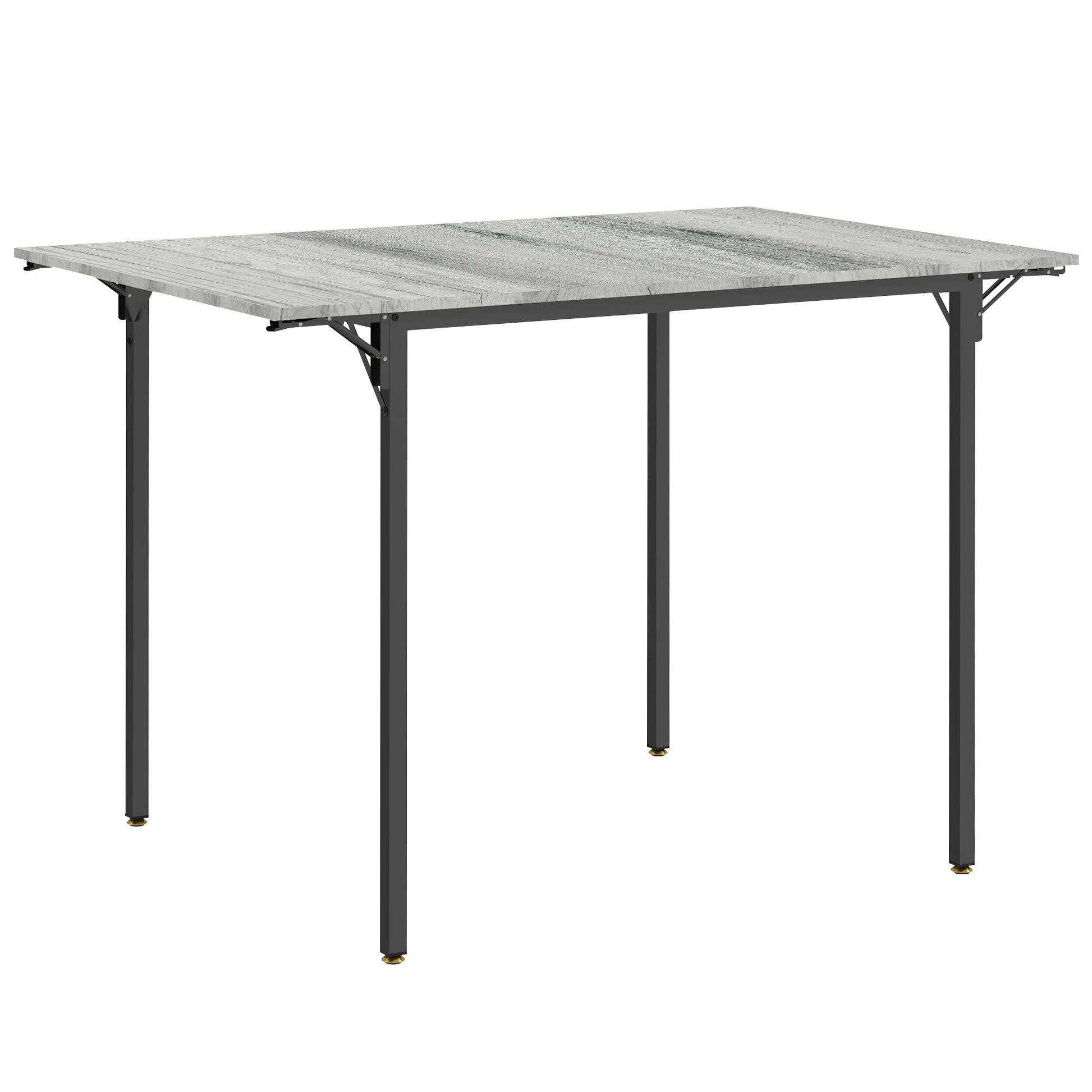 Photo of HOMCOM Four-Person Drop Leaf Dining Table - Grey in Grey colour on a white background