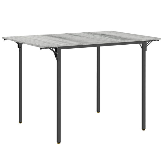 Photo of HOMCOM Four-Person Drop Leaf Dining Table - Grey in Grey colour on a white background