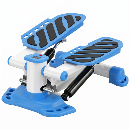 Photo of HOMCOM Portable Mini Stepper, Steppers for Exercise Workout with LCD Display Monitor, Anti-skid Foot Pedals for Home Gym Office, Blue in Blue colour on a white background
