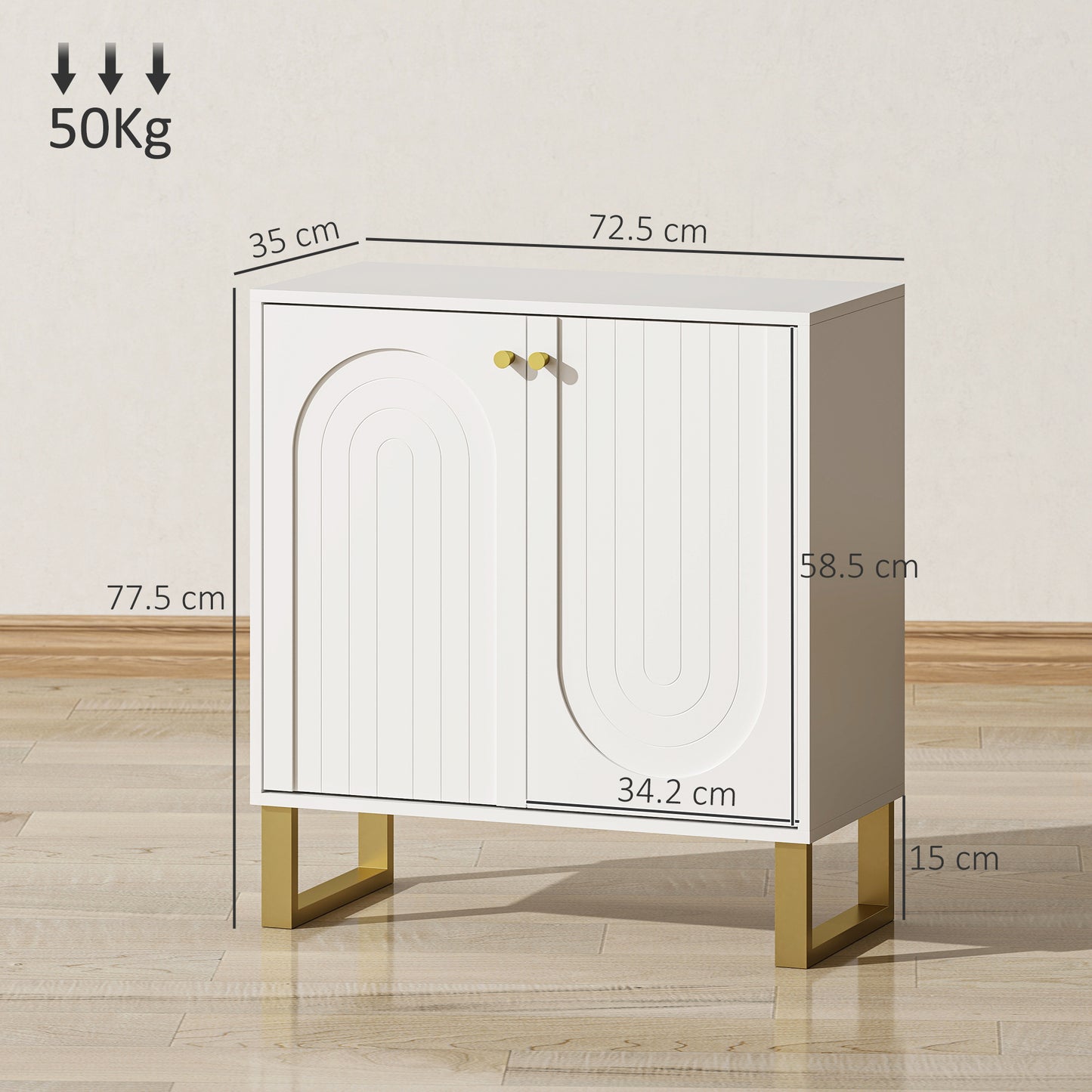 HOMCOM 2-Door Sideboard Storage Cabinet - White