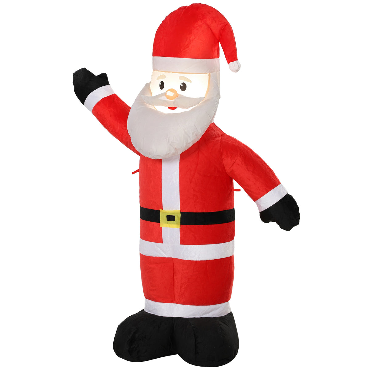 Photo of Outsunny 5ft Christmas Inflatable Velvet Look Santa Claus with Welcoming Gesture in Gesture colour on a white background