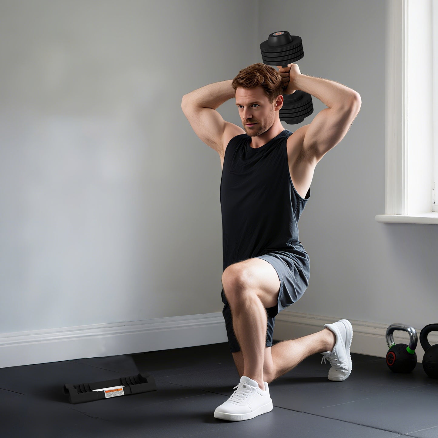 SPORTNOW Adjustable Dumbbells Set, 4-in-1 Weights Set with Storage Tray, Non-Slip Handle, 7kg, 13kg, 18kg, 24kg
