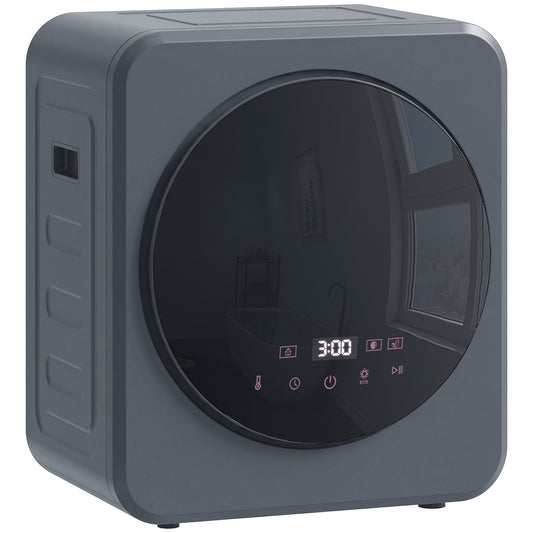 Photo of HOMCOM Vented Tumble Dryer, 4 kg Front Tumble Dryer with Stainless Steel Tub, 800W Compact Freestanding Grey in Grey colour on a white background