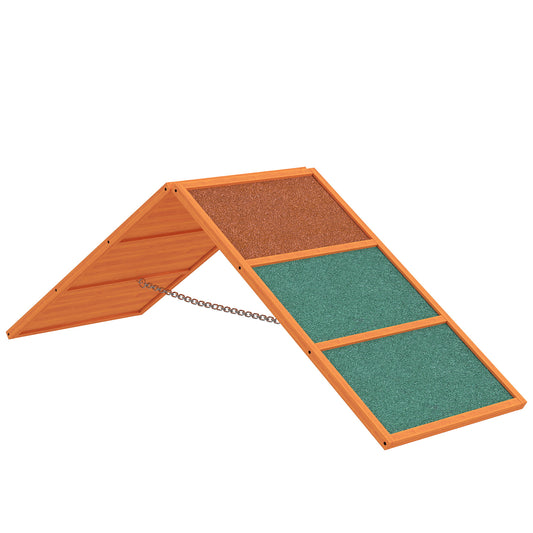 Photo of PawHut Dog Agility Equipment, Dog Playground Equipment with Non-slip Surface, A-frame, Agility Ramp for All Breeds, Orange in Orange colour on a white background