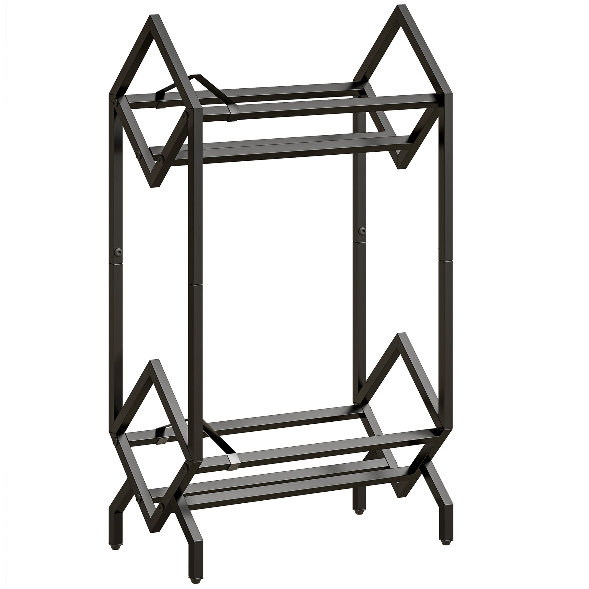 Photo of HOMCOM 50 CD Storage Rack, 2-Tier Metal CD Storage Unit, Free Standing, Easy to Assemble, Black in Black colour on a white background
