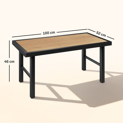 Outsunny garden coffee table with 100 x 52 x 46 cm dimensions