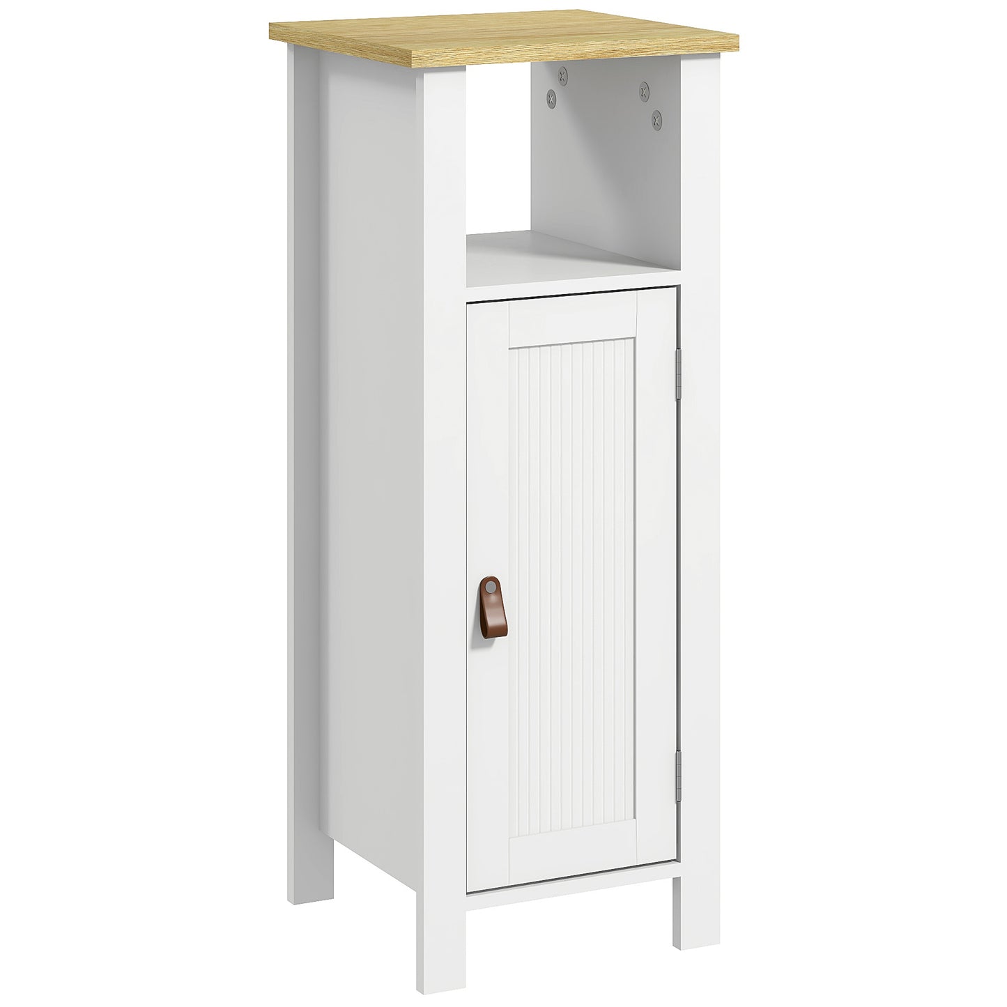 Photo of kleankin Slim Bathroom Storage Cabinet - White in White colour on a white background
