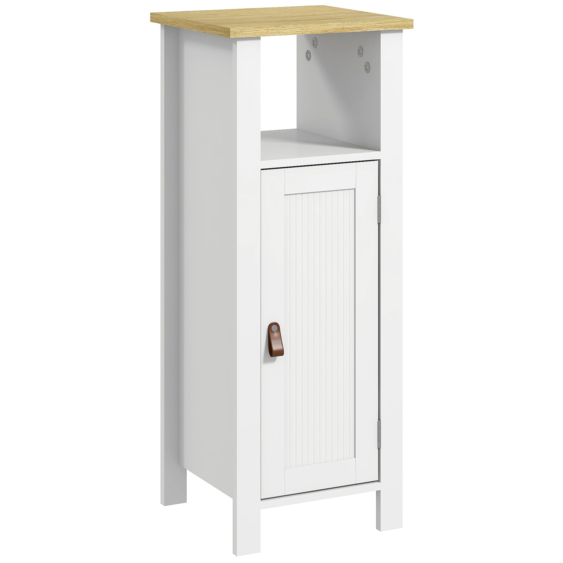 Photo of kleankin Slim Bathroom Storage Cabinet - White in White colour on a white background