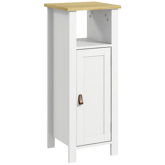 Photo of kleankin Slim Bathroom Storage Cabinet - White in White colour on a white background