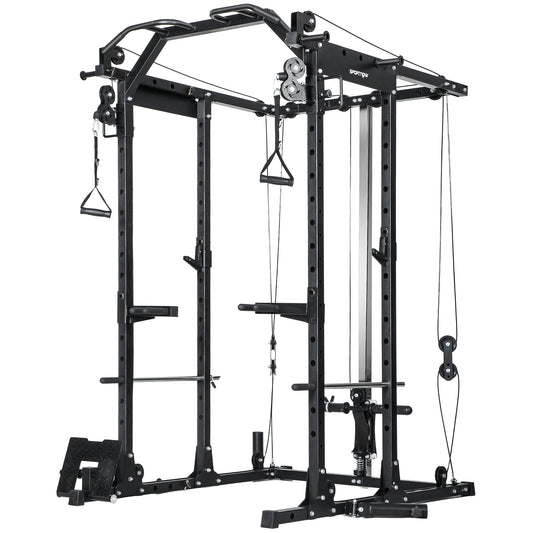 Photo of SPORTNOW Cable Crossover Machine, with Lat-Pull Down System in System colour on a white background