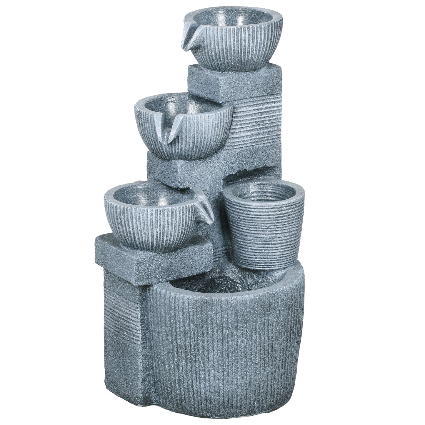 Photo of Outsunny Solar Powered Outdoor Water Fountain - Dark Grey in Grey colour on a white background