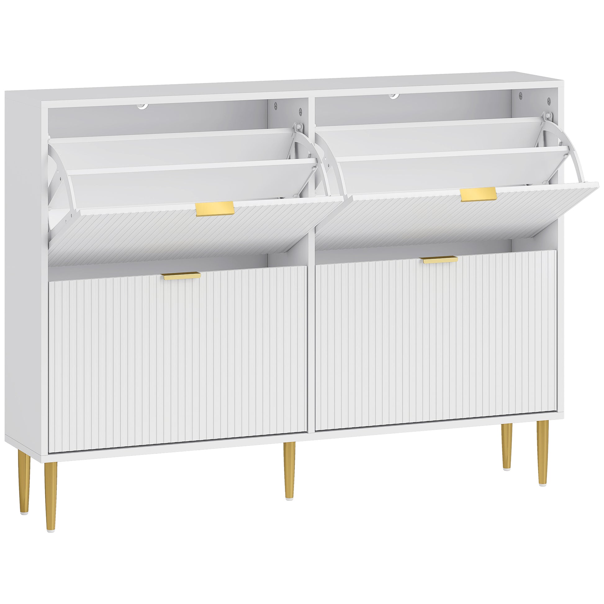 Photo of HOMCOM Elegant Four-Drawer Shoe Cabinet - White in White colour on a white background