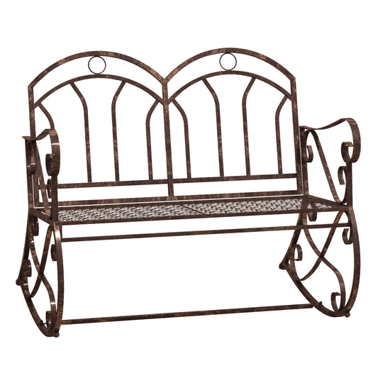 Photo of Outdoor Iron Rocking Chair-Bronze Red in Red colour on a white background