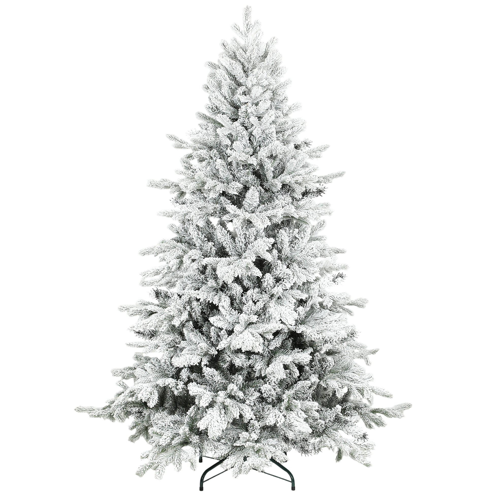 Photo of HOMCOM 6ft Snow Flocked Artificial Christmas Tree in Tree colour on a white background