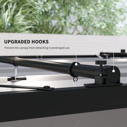 Outsunny pergola roof rail with reinforced canopy hooks